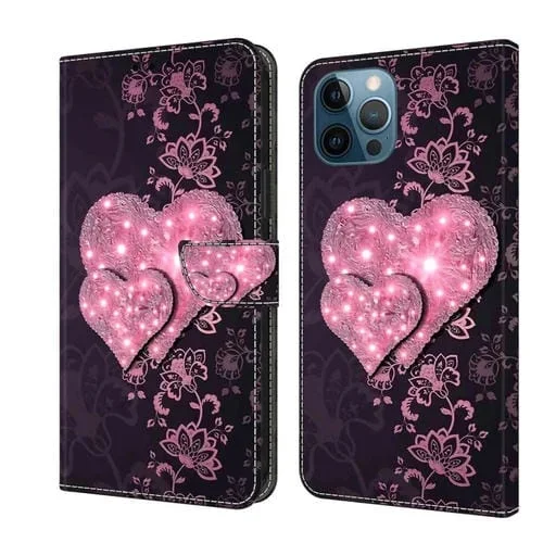 Funda Protectora de Cuero Lace Love para iPhone 12 Pro Max y 13 Pro Max a Prueba de Golpes