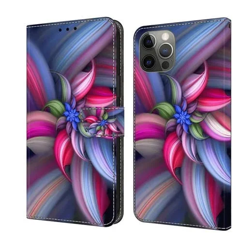 Funda Protectora de Cuero para iPhone 11 Pro Crystal 3D a Prueba de Golpes (Flor de Colores)