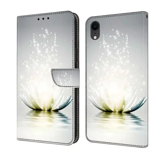 Funda Protectora de Cuero Para iPhone Xr Crystal 3D a Prueba de Golpes (Light Lotus)