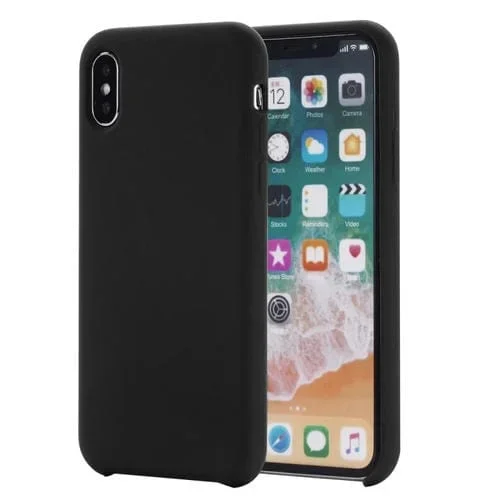 Funda Protectora de Silicona Líquida para iPhone Xs Max Four Corners Cobertura Completa (Negro)