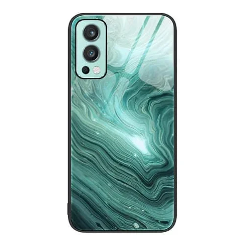 Funda Protectora de Vidrio para OnePlus Nord 2 5G con Patrón Mármol (Ondas de Agua)