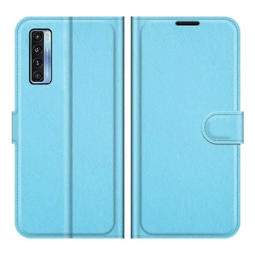 Funda Protectora Flip Horizontal TCL 20S / 20 5G / 20L Litchi con Soporte y Ranuras (Azul)