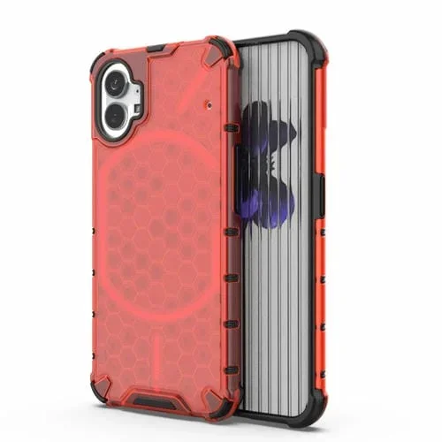 Funda Protectora For Nothing Phone 1 Honeycomb PC + TPU a Prueba de Golpes (Rojo)