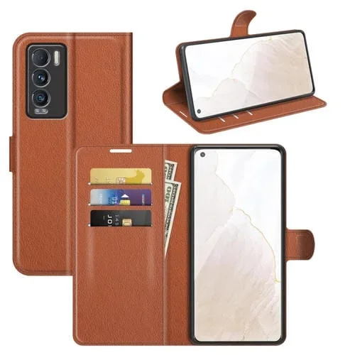 Funda Protectora Horizontal Oppo Realme GT Master Explorer Litchi Texture con Soporte y Billetera (Marrón)