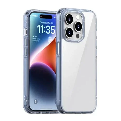 Funda Protectora Ipaky Aurora Series para iPhone 15 Pro PC + TPU a Prueba de Golpes (Azul Transparente)