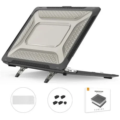 Funda Protectora MacBook Air 13.3 Enkay Hat-Prince 3 en 1 Soporte Carcasa Rígida Película Teclado Tapones (Negro)