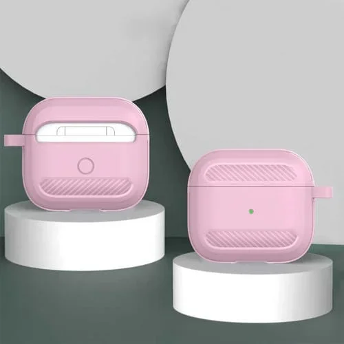 Funda Protectora Para Airpods 3 Fibra De Carbono Anti-Otoño (Rosa)