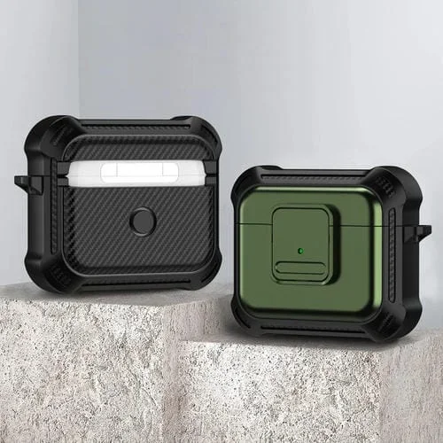 Funda Protectora para AirPods 3 TPU + PC a Prueba de Golpes con Interruptor (Verde Militar)