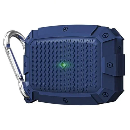 Funda Protectora Para Airpods Pro Shield Armor Impermeable Con Mosquetón (Azul)