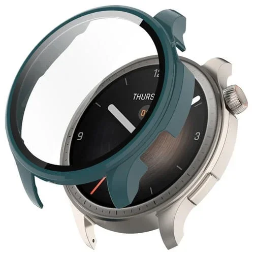 Funda Protectora para Amazfit Balance A2286 con PC y Película Templada (Verde Pino)