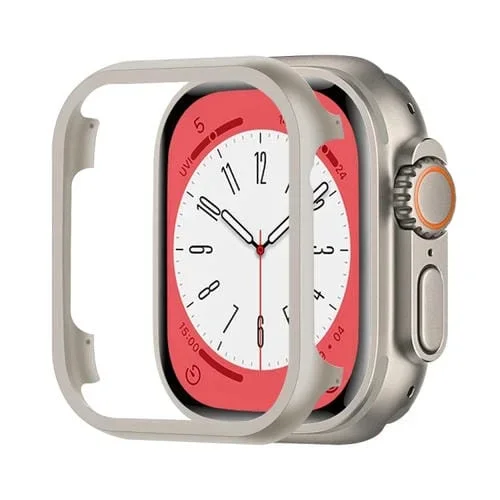 Funda Protectora para Apple Watch Ultra 49mm con Marco de Aleación de Aluminio (Starlight)