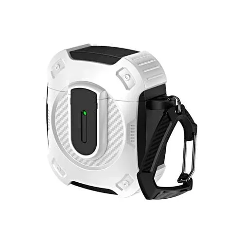 Funda Protectora Para Auriculares Bluetooth Airpods 2/1 Lock A Prueba De Golpes (Negro Blanco)