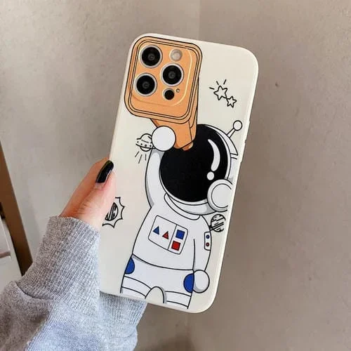 Funda Protectora para iPhone 11 Pro Max Spaceman Binoculars a Prueba de Golpes (Beige)