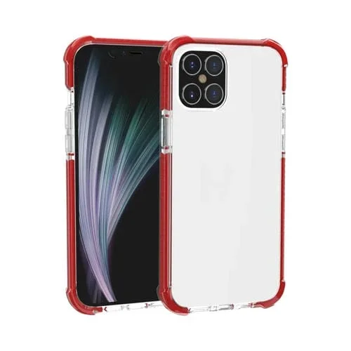 Funda Protectora para iPhone 12/12 Pro Acrílico TPU a Prueba de Golpes Cuatro Esquinas (Rojo)