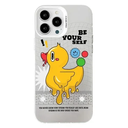 Funda Protectora para iPhone 13 Pro Max Electroplated Silver Series PC (Pato)