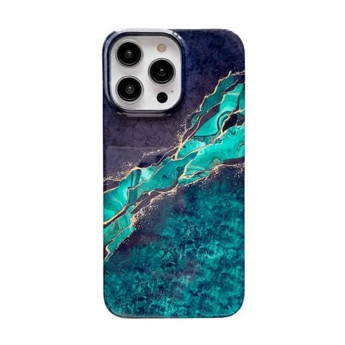 Funda Protectora para iPhone 13 Pro Pattern PC a Prueba de Golpes (Blue Green Marble)