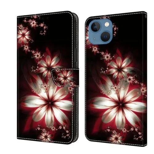Funda Protectora para iPhone 15 Crystal 3D Cuero a Prueba de Golpes (Fantastic Flower)