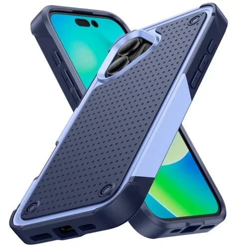 Funda Protectora para iPhone 16 de PC y TPU (Morado Claro y Azul Zafiro)