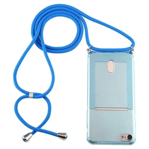 Funda Protectora para iPhone 8/7 TPU con Cordón y Ranura para Tarjeta (Azul)