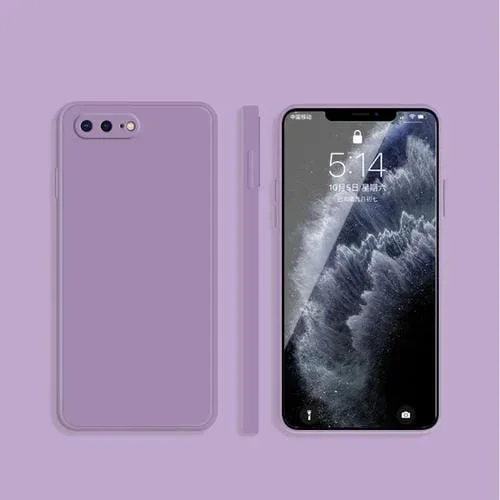 Funda Protectora para iPhone 8 Plus / 7 Plus Imitación Color Sólido Borde Recto (Púrpura)