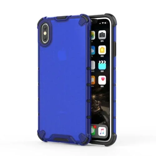 Funda Protectora para iPhone Xs Max Honeycomb PC + TPU a Prueba de Golpes (Azul)