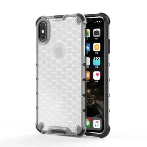 Funda Protectora para iPhone Xs Max Honeycomb PC + TPU a Prueba de Golpes (Gris)