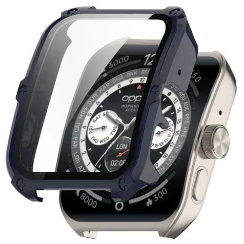 Funda Protectora para Oppo Watch 4 Pro con PC y Película Templada Integrada (Tinta Azul)