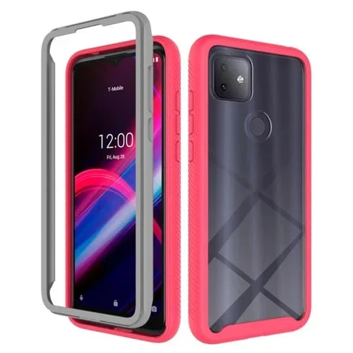 Funda Protectora para T-Mobile Revvl 4+ PC + TPU a Prueba de Golpes (Rojo)
