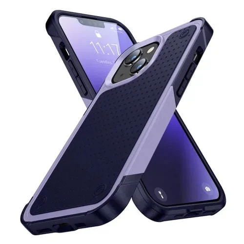 Funda Protectora para Teléfono PC TPU para iPhone 14 Max (Púrpura Claro Azul Zafiro)