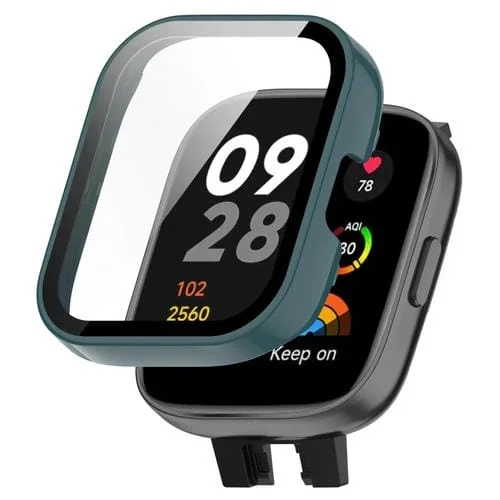 Funda Protectora Pc para Redmi Watch 3 Lite y Active con Película Templada (Verde Pino)