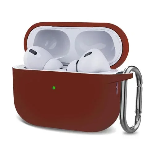 Funda Protectora Silicona Auriculares Inalámbricos AirPods Pro 2 con Gancho (Bermellón)