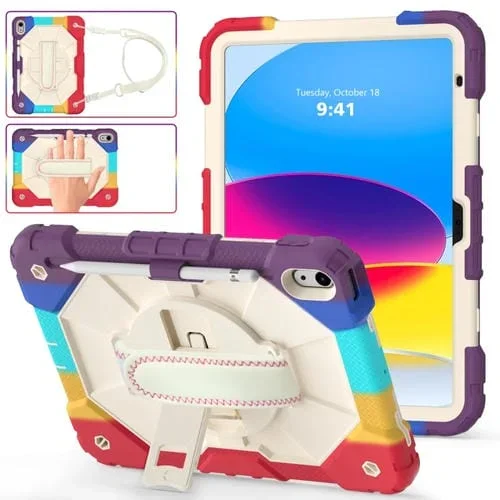 Funda Protectora Silicona iPad 2025/2022 Diseño Robot Función Antigolpes (Rojo)