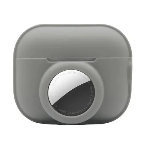 Funda Protectora Silicona Para Airpods Pro 2 y Airtag 2 Cobertura Total A Prueba De Golpes (Gris)