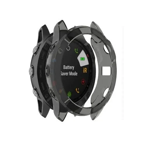 Funda Protectora TPU Half Coverage para Garmin Fenix 6X Smartwatch (Negro)