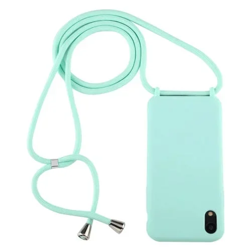 Funda Protectora TPU iPhone Xr Color Caramelo con Cordón (Verde Menta)