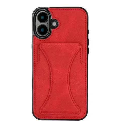 Funda Protectora Ultrafina para iPhone 16 con Soporte a Prueba de Golpes (Rojo)