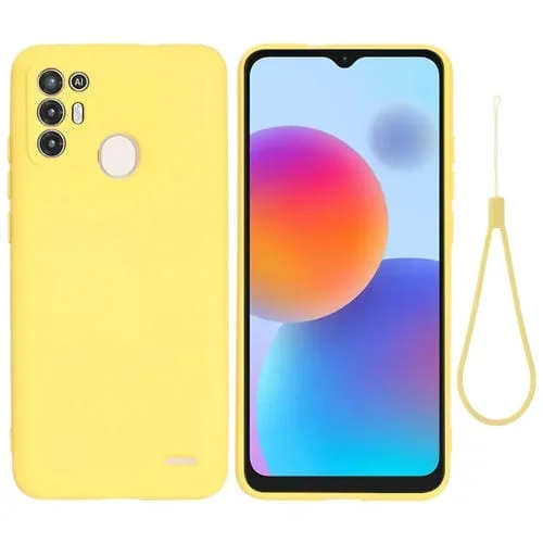 Funda Protectora ZTE A52 Silicona Líquida Cobertura Total a Prueba de Caídas (Amarillo)