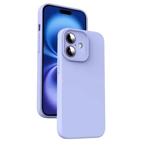 Funda Silicona Líquida Microfibra iPhone 16 Plus a Prueba de Golpes (Morado)