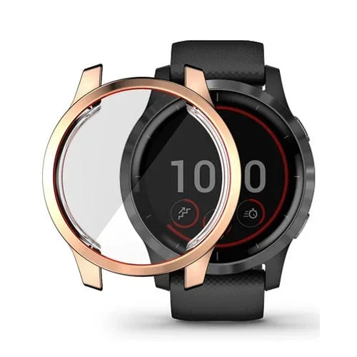 Funda Soft TPU Enkay Hat-Prince para Garmin Venu 2 45Mm y Vivoactive 4 45Mm Cobertura Completa (Oro Rosa)