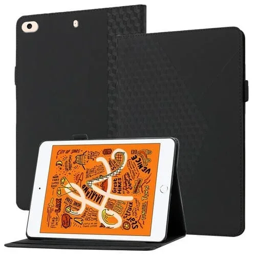 Funda Tablet Rhombus Skin Feel Horizontal Flip Cuero Ranuras Soporte Tarjetas Descanso Despertador iPad Mini (2019) (Negro)