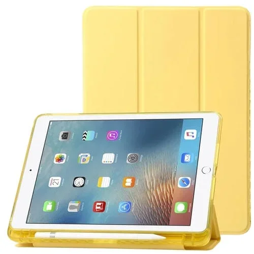 Funda Tableta Cuero Acrílico Transparente para iPad Air 2 Air 9.7 (2018) 9.7 (2017) (Amarillo)