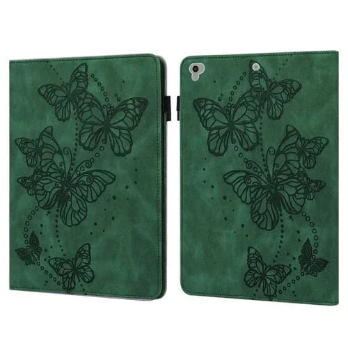 Funda Tableta Cuero Modelo Mariposa para iPad 9.7 (2018/2017) Aire 2 Aire (Verde)