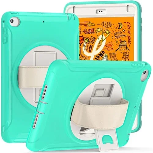 Funda Tableta PC TPU Rotación 360 Grados para iPad Mini 5/4 (Menta Verde)