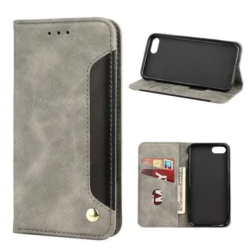 Funda Telefónica de Cuero Siente la Piel para iPhone 6 Plus y 6S Plus (Gray)