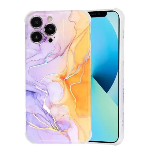 Funda Telefónica TPU Mármol Láser para iPhone 11 Pro Max (Púrpura)