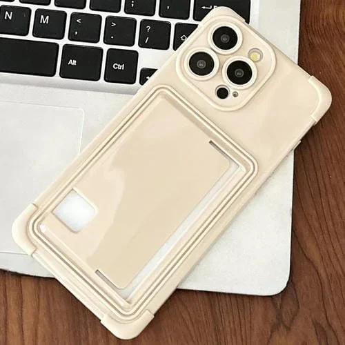 Funda TPU con Ranura para Tarjeta Lateral iPhone 14 Pro (Blanca)