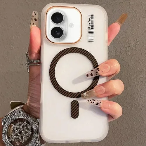 Funda TPU con Sensación de Piel de Cristal Magsafe para iPhone 16 Plus (Dorado del Desierto)