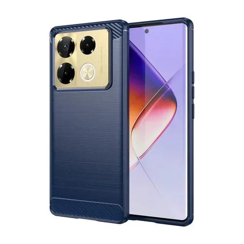 Funda TPU Fibra de Carbono para Infinix Note 40 Pro+ 5G con Textura Cepillada (Azul)