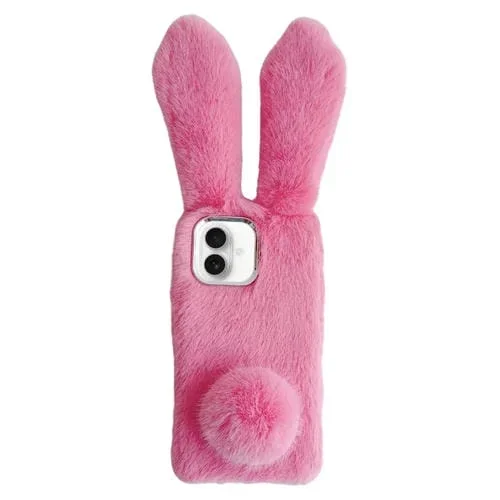 Funda TPU iPhone 16 Diseño Conejo Peluche Función Protección (Rosa)