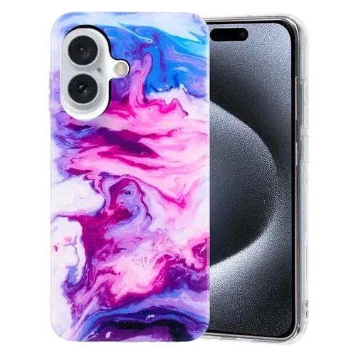 Funda TPU iPhone 16 Diseño Mármol Imd (Roja)